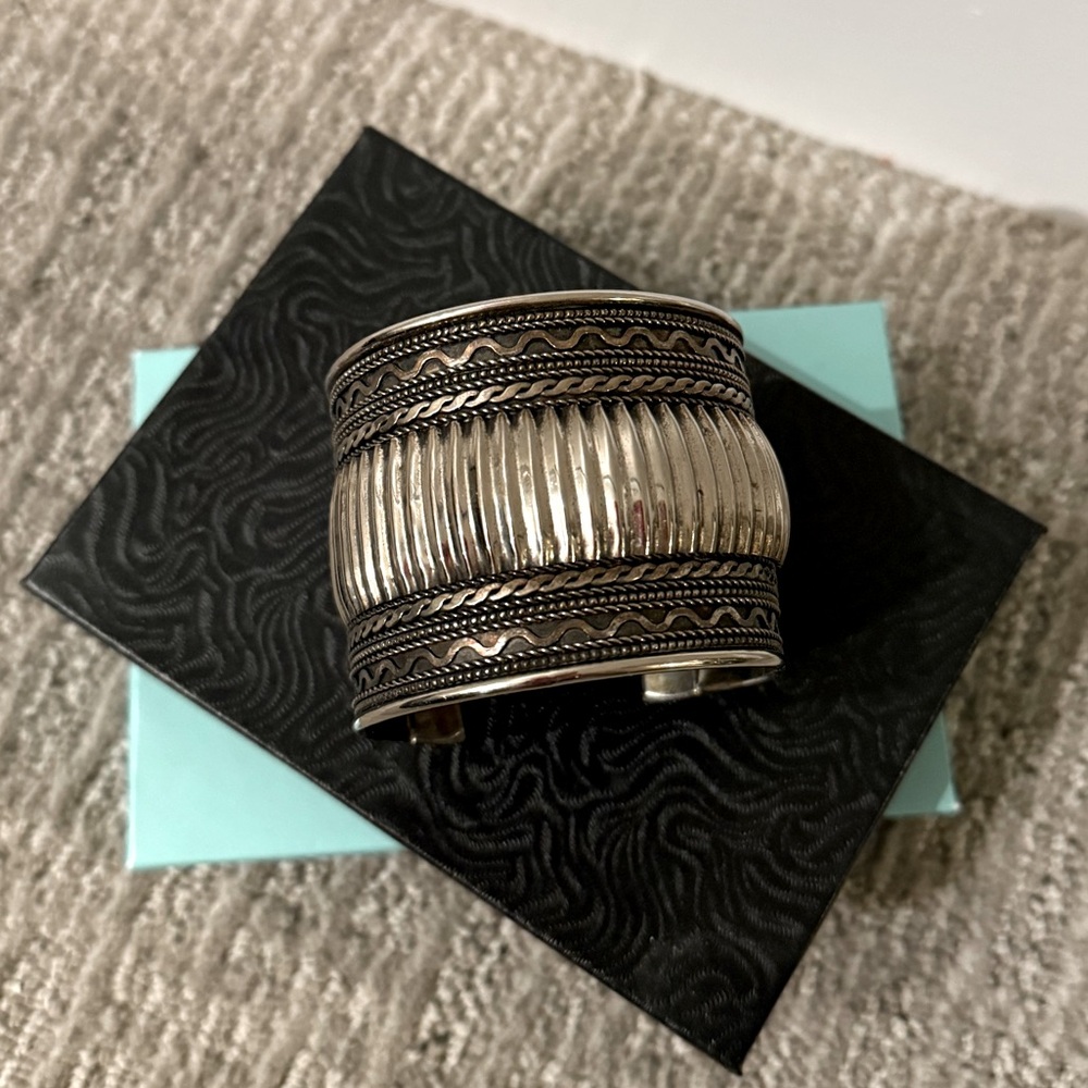 Wide cuff antique bracelet